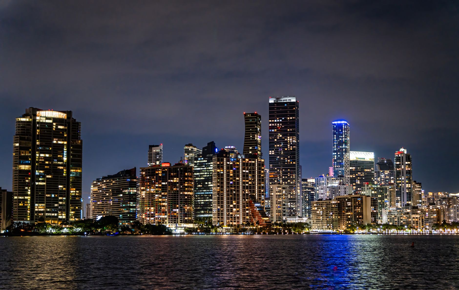 Skyline of modern office and residential towers in South Florida